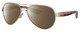 Profile View of Costa Del Mar Loreto Designer Polarized Sunglasses with Custom Cut Amber Brown Lenses in Brushed Gold Brown Tortoise Havana Greige Ladies Pilot Full Rim Metal 56 mm