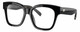 Profile View of Costa Del Mar Nusa Designer Blue Light Blocking Eyeglasses in Shiny Black Gold Ladies Cat Eye Full Rim Acetate 54 mm