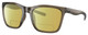 Profile View of Costa Del Mar Panga Designer Polarized Reading Sunglasses with Custom Cut Powered Sun Flower Yellow Lenses in Shiny Taupe Gray Brown Crystal Ladies Cat Eye Full Rim Acetate 56 mm