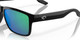 Top View of Costa Del Mar Paunch Unisex Sunglasses in Black/Polarized Green Mirror 580P 57mm
