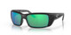 Profile View of Costa Del Mar Permit Unisex Sunglass Black Gray/Polarized Green Mirror 580G 63mm