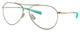 Profile View of Costa Del Mar Piper Designer Progressive Lens Blue Light Blocking Eyeglasses in Shiny Gold Turquoise Unisex Pilot Full Rim Metal 58 mm