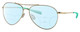 Profile View of Costa Del Mar Piper Designer Progressive Lens Blue Light Blocking Eyeglasses in Shiny Gold Turquoise Unisex Pilot Full Rim Metal 58 mm