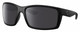 Profile View of Costa Del Mar Reefton Designer Polarized Sunglasses with Custom Cut Smoke Grey Lenses in Matte Black Blackout Unisex Rectangular Full Rim Acetate 64 mm