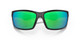 Close Up View of Costa Del Mar Reefton Unisex Sunglass in Black/Polarized Green Mirror 580P 64 mm