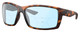 Profile View of Costa Del Mar Reefton Designer Progressive Lens Blue Light Blocking Eyeglasses in Matte Amber Brown Retro Tortoise Havana Unisex Rectangular Full Rim Acetate 64 mm