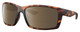 Profile View of Costa Del Mar Reefton Designer Polarized Reading Sunglasses with Custom Cut Powered Amber Brown Lenses in Matte Amber Brown Retro Tortoise Havana Unisex Rectangular Full Rim Acetate 64 mm