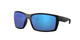 Close Up View of Costa Del Mar Reefton Unisex Sunglasses in Black/Polarized Blue Mirror 580G 64mm Alternate 1