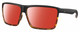 Profile View of Costa Del Mar Rincon Designer Polarized Sunglasses with Custom Cut Red Mirror Lenses in Matte Black Shiny Amber Brown Tortoise Havana Unisex Square Full Rim Acetate 63 mm