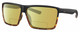Profile View of Costa Del Mar Rincon Designer Polarized Reading Sunglasses with Custom Cut Powered Sun Flower Yellow Lenses in Matte Black Shiny Amber Brown Tortoise Havana Unisex Square Full Rim Acetate 63 mm