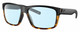Profile View of Costa Del Mar Slack Tide Designer Blue Light Blocking Eyeglasses in Matte Black Shiny Amber Brown Tortoise Havana Unisex Square Full Rim Acetate 60 mm