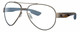 Profile View of Costa Del Mar South Point Designer Blue Light Blocking Eyeglasses in Golden Pearl Brown Tortoise Havana Blue Unisex Pilot Full Rim Metal 59 mm