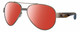Profile View of Costa Del Mar South Point Designer Polarized Sunglasses with Custom Cut Red Mirror Lenses in Golden Pearl Brown Tortoise Havana Blue Unisex Pilot Full Rim Metal 59 mm