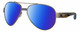 Profile View of Costa Del Mar South Point Designer Polarized Sunglasses with Custom Cut Blue Mirror Lenses in Golden Pearl Brown Tortoise Havana Blue Unisex Pilot Full Rim Metal 59 mm
