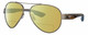 Profile View of Costa Del Mar South Point Designer Polarized Reading Sunglasses with Custom Cut Powered Sun Flower Yellow Lenses in Golden Pearl Brown Tortoise Havana Blue Unisex Pilot Full Rim Metal 59 mm
