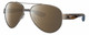 Profile View of Costa Del Mar South Point Designer Polarized Reading Sunglasses with Custom Cut Powered Amber Brown Lenses in Golden Pearl Brown Tortoise Havana Blue Unisex Pilot Full Rim Metal 59 mm