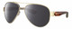 Profile View of Costa Del Mar South Point Designer Polarized Reading Sunglasses with Custom Cut Powered Smoke Grey Lenses in Brushed Gold Brown Tortoise Havana Unisex Pilot Full Rim Metal 59 mm