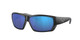 Close Up View of Costa Del Mar Tuna Alley Unisex Sunglasses Black/Polarized Blue Mirror 580G 62mm Alternate 1