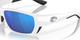 Top View of Costa Del Mar Tuna Alley Unisex Sunglasses White/Polarized Blue Mirror 580G 62mm