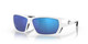 Profile View of Costa Del Mar Tuna Alley Unisex Sunglasses White/Polarized Blue Mirror 580G 62mm