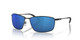 Profile View of Costa Del Mar Turret Unisex Sunglasses in Black/Polarized Blue Mirror 580P 63 mm