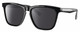 Profile View of Costa Del Mar Ulu Designer Polarized Sunglasses with Custom Cut Smoke Grey Lenses in Gloss Black Silver Unisex Cat Eye Full Rim Acetate 56 mm