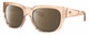 Profile View of Costa Del Mar Waterwoman Designer Polarized Reading Sunglasses with Custom Cut Powered Amber Brown Lenses in Shiny Blonde Crystal Beige Ladies Cat Eye Full Rim Acetate 55 mm