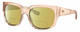 Profile View of Costa Del Mar Waterwoman Designer Polarized Reading Sunglasses with Custom Cut Powered Sun Flower Yellow Lenses in Shiny Blonde Crystal Beige Ladies Cat Eye Full Rim Acetate 55 mm