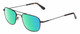 Profile View of American Optical Checkmate Designer Polarized Reading Sunglasses with Custom Cut Powered Green Mirror Lenses in Matte Black Brown Tortoise Havana Unisex Pilot Full Rim Metal 56 mm
