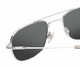 Close Up View of American Optical Checkmate Unisex Pilot Designer Sunglasses in Silver/Grey 56 mm