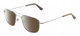 Profile View of American Optical Checkmate Designer Polarized Sunglasses with Custom Cut Amber Brown Lenses in Shiny Silver Grey Unisex Pilot Full Rim Metal 56 mm