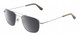 Profile View of American Optical Checkmate Designer Polarized Reading Sunglasses with Custom Cut Powered Smoke Grey Lenses in Shiny Silver Grey Unisex Pilot Full Rim Metal 56 mm