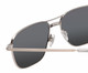 Close Up View of American Optical Airman Unisex Designer Pilot Sunglasses Pewter Clear/Grey 56 mm