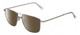 Profile View of American Optical Airman Designer Polarized Sunglasses with Custom Cut Amber Brown Lenses in Satin Pewter Grey Clear Unisex Pilot Full Rim Metal 56 mm