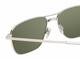 Close Up View of American Optical Airman Unisex Pilot Sunglass Shiny Silver Clear/G15 Green 56 mm