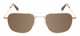 Front View of American Optical Checkmate Unisex Pilot Sunglasses in Gold/Polarized Brown 56 mm