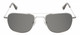 Front View of American Optical Checkmate Unisex Pilot Sunglasses in Silver/Polarized Grey 56mm