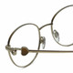 Close Up View of Chopard VCHC52S-0594 Designer Reading Eye Glasses with Custom Cut Powered Lenses in Shiny 23KT Gold Plated/Tortoise Havana Brown/Heart Gemstone Accent Ladies Round Full Rim Metal 51 mm