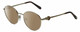 Profile View of Chopard VCHC52S-0594 Designer Polarized Sunglasses with Custom Cut Amber Brown Lenses in Shiny 23KT Gold Plated/Tortoise Havana Brown/Heart Gemstone Accent Ladies Round Full Rim Metal 51 mm