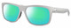 Profile View of Costa Del Mar Baffin Designer Polarized Reading Sunglasses with Custom Cut Powered Green Mirror Lenses in Matte Light Grey Unisex Square Full Rim Acetate 58 mm