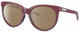 Profile View of Costa Del Mar Victoria Designer Polarized Sunglasses with Custom Cut Amber Brown Lenses in Matte Plum Purple Silver Ladies Cat Eye Full Rim Acetate 55 mm