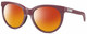 Profile View of Costa Del Mar Victoria Designer Polarized Sunglasses with Custom Cut Red Mirror Lenses in Matte Plum Purple Silver Ladies Cat Eye Full Rim Acetate 55 mm