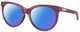 Profile View of Costa Del Mar Victoria Designer Polarized Sunglasses with Custom Cut Blue Mirror Lenses in Matte Plum Purple Silver Ladies Cat Eye Full Rim Acetate 55 mm