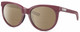 Profile View of Costa Del Mar Victoria Designer Polarized Reading Sunglasses with Custom Cut Powered Amber Brown Lenses in Matte Plum Purple Silver Ladies Cat Eye Full Rim Acetate 55 mm