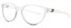 Profile View of NIKE CITY PERSONA DJ Designer Reading Eye Glasses in Clear Crystal Shiny Gunmetal Unisex Oval Full Rim Acetate 57 mm