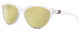 Profile View of NIKE CITY PERSONA DJ Designer Polarized Reading Sunglasses with Custom Cut Powered Sun Flower Yellow Lenses in Clear Crystal Shiny Gunmetal Unisex Oval Full Rim Acetate 57 mm