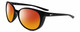 Profile View of NIKE ESSENCE CT8234 Designer Polarized Sunglasses with Custom Cut Red Mirror Lenses in Gloss Black White Unisex Oval Full Rim Acetate 56 mm