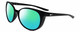 Profile View of NIKE ESSENCE CT8234 Designer Polarized Reading Sunglasses with Custom Cut Powered Green Mirror Lenses in Gloss Black White Unisex Oval Full Rim Acetate 56 mm