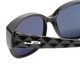 Close Up Detail View of JP Jonathan Paul Beverly Womens Fitovers Sunglasses Crystal Black&Polarized Grey