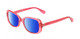 Profile View of Kate Spade DIONNA-035J Designer Polarized Sunglasses with Custom Cut Blue Mirror Lenses in Crystal Pink Ladies Butterfly Full Rim Acetate 52 mm
